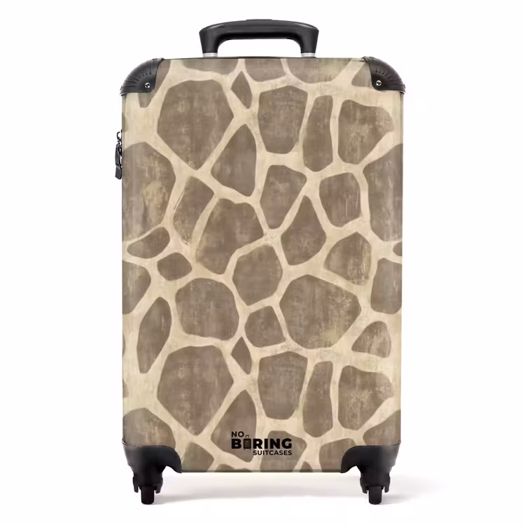 Giraf - Klassiek - Bruin NBS - Handbagage koffer - Volwassenen Unisex middel -productfoto_recht