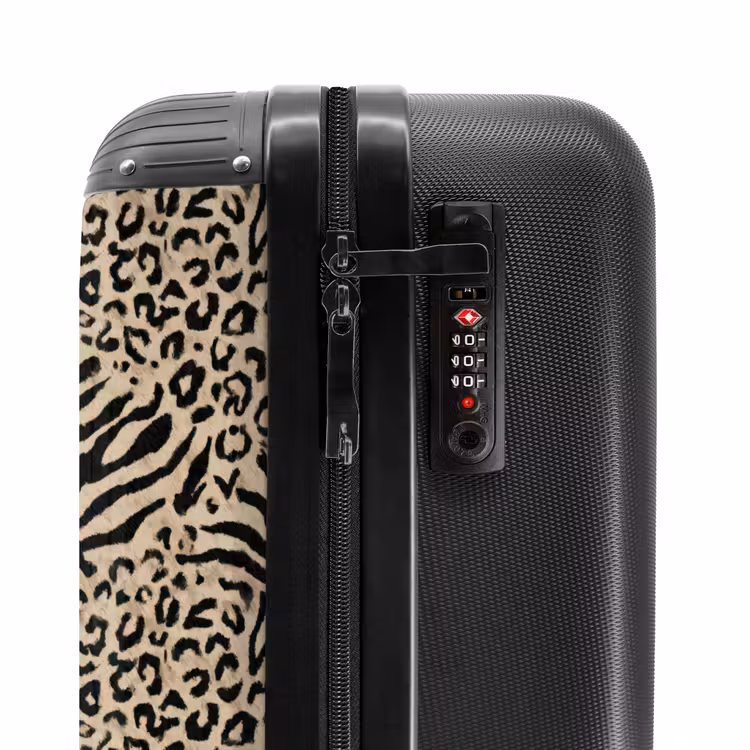 Giraf - Zebra - Motief - Bruin NBS - Handbagage koffer - Volwassenen Unisex middel -slot