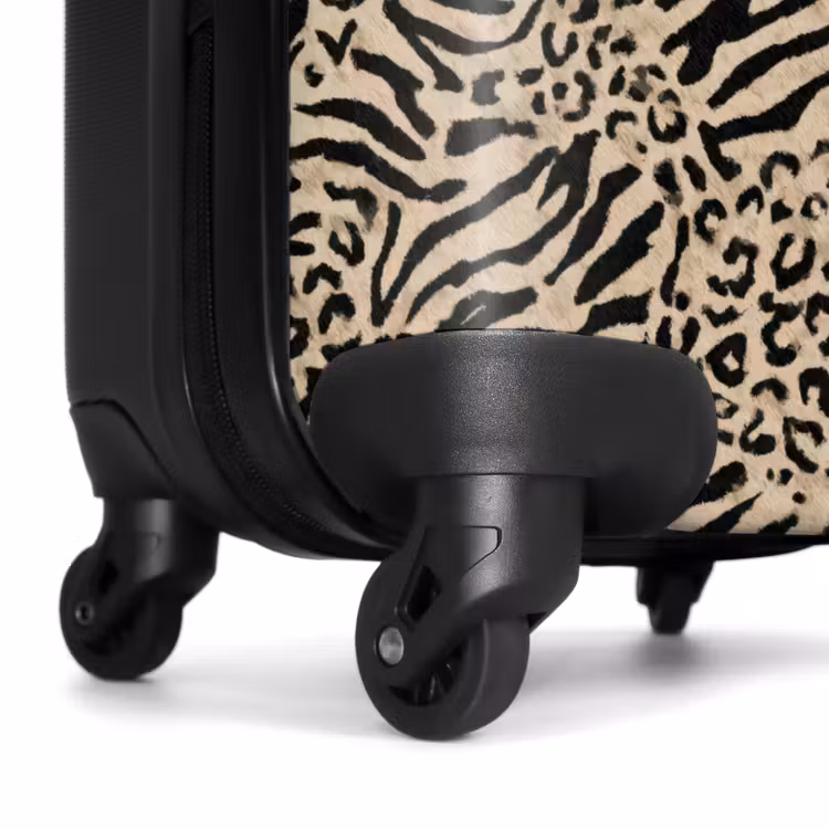 Giraf - Zebra - Motief - Bruin NBS - Handbagage koffer - Volwassenen Unisex middel -wiel