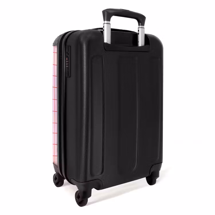 Koffer - Gitter – Muster – Rosa - Raster - Patroon - Roze NBS - Handbagage koffer - Vrouwen middel