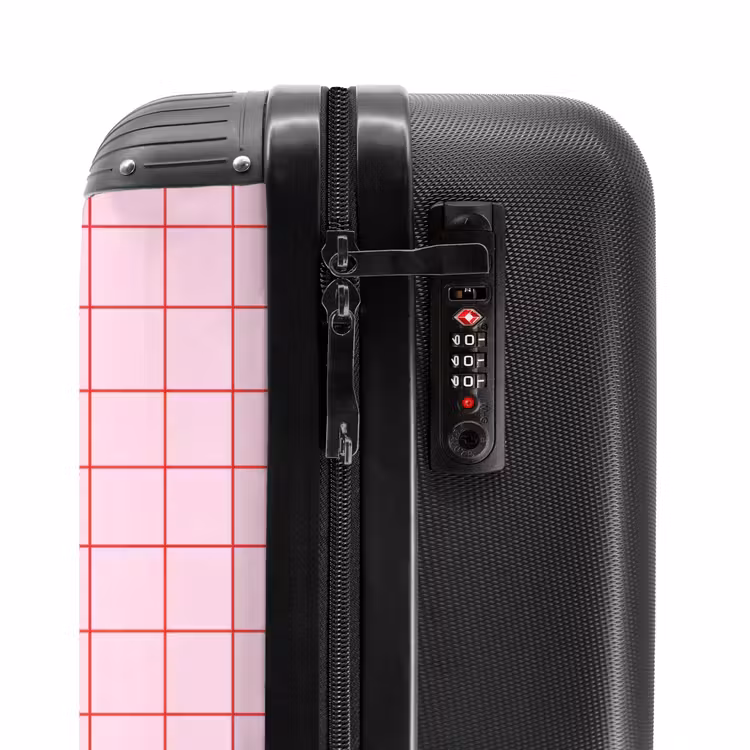 Koffer - Gitter – Muster – Rosa - Raster - Patroon - Roze NBS - Handbagage koffer - Vrouwen middel