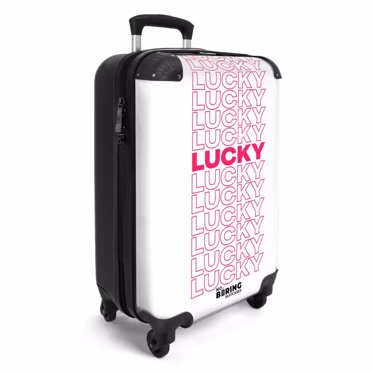 Lucky - Roze - Patroon NBS - Handbagage koffer - Volwassenen Unisex middel -productfoto_3d