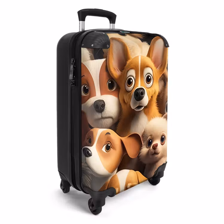 Vrolijke Hondjes NBS - Handbagage koffer - Unisex middel -productfoto_3d