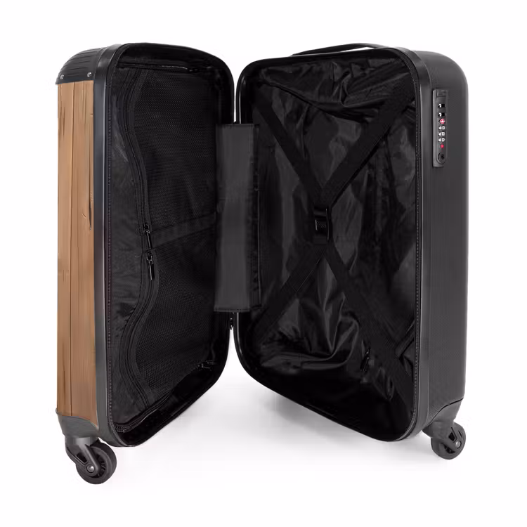 Vrolijke hond kijkt door kapot houten hek NBS - Handbagage koffer - Kinderen Unisex middel -binnenkant