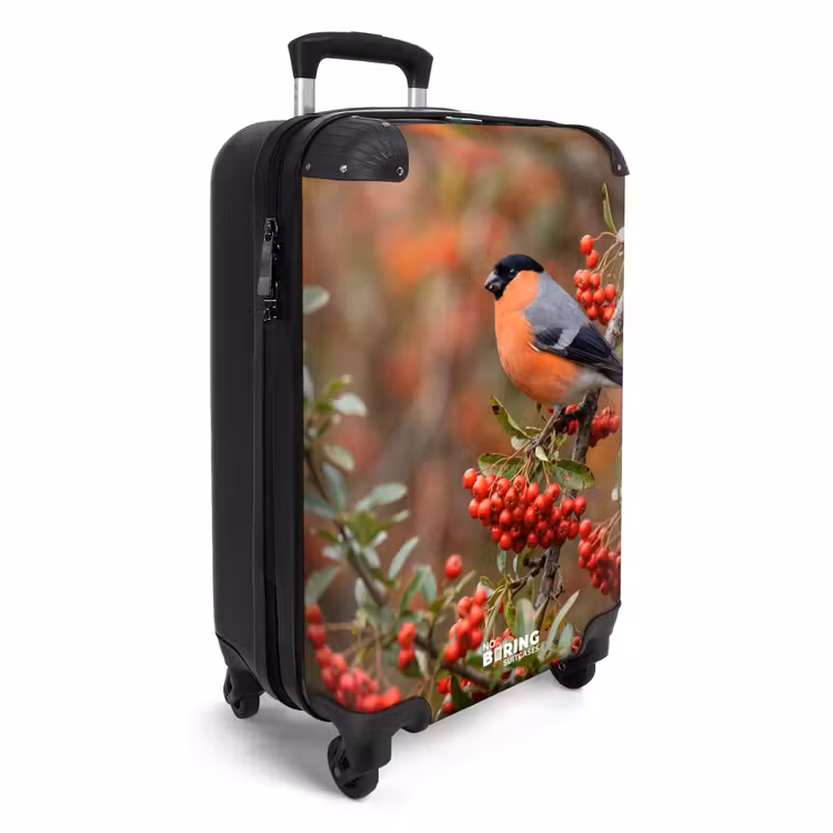 Koffer - Goldfink – Beeren – Herbst – Natur – Farbenfroh - Goudvink - Bessen - Herfst - Natuur - Kleurrijk NBS - Handbagage koffer - Volwassenen Unisex middel