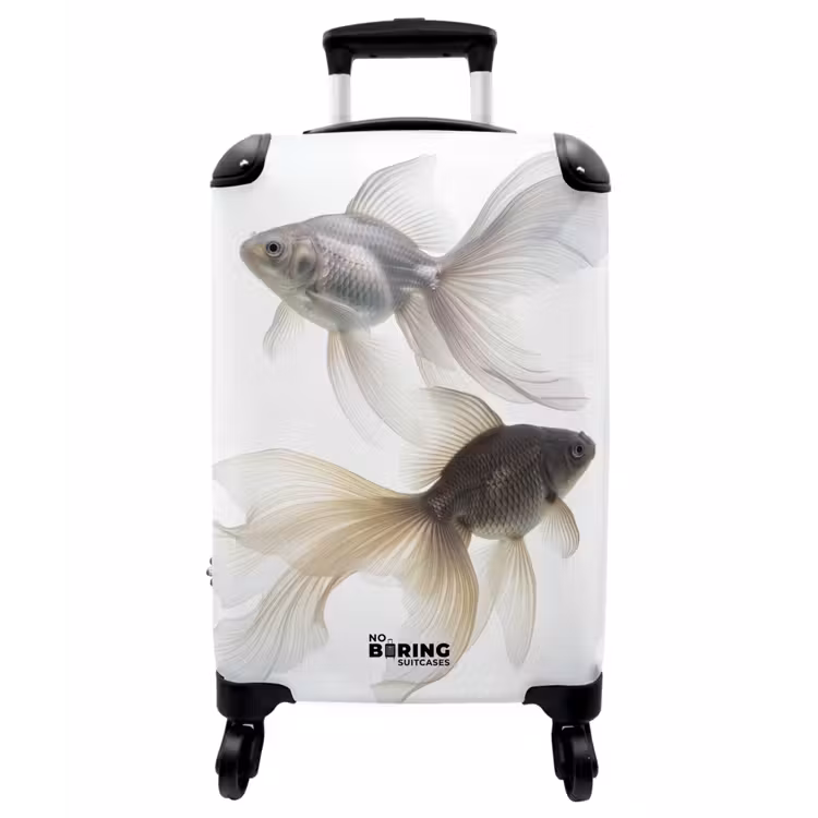 Koffer - Goldfische – Modern – Weiß - Goudvissen - Modern - Wit NBS - Handbagage koffer - Vrouwen middel