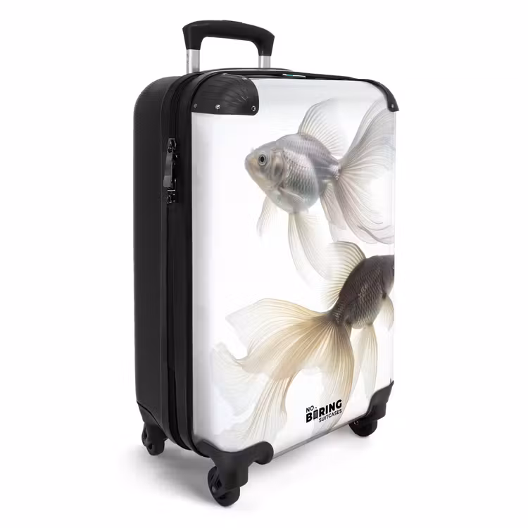 Koffer - Goldfische – Modern – Weiß - Goudvissen - Modern - Wit NBS - Handbagage koffer - Vrouwen middel