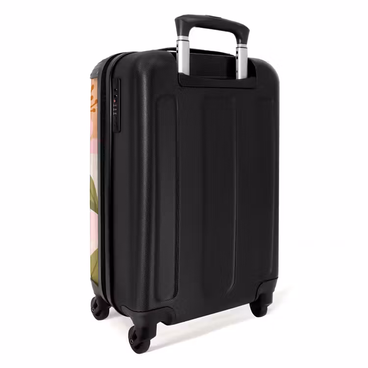 Koffer - Grafik – Blumen – Rosa - Grafisch - Bloemen - Roze NBS - Handbagage koffer - Vrouwen middel