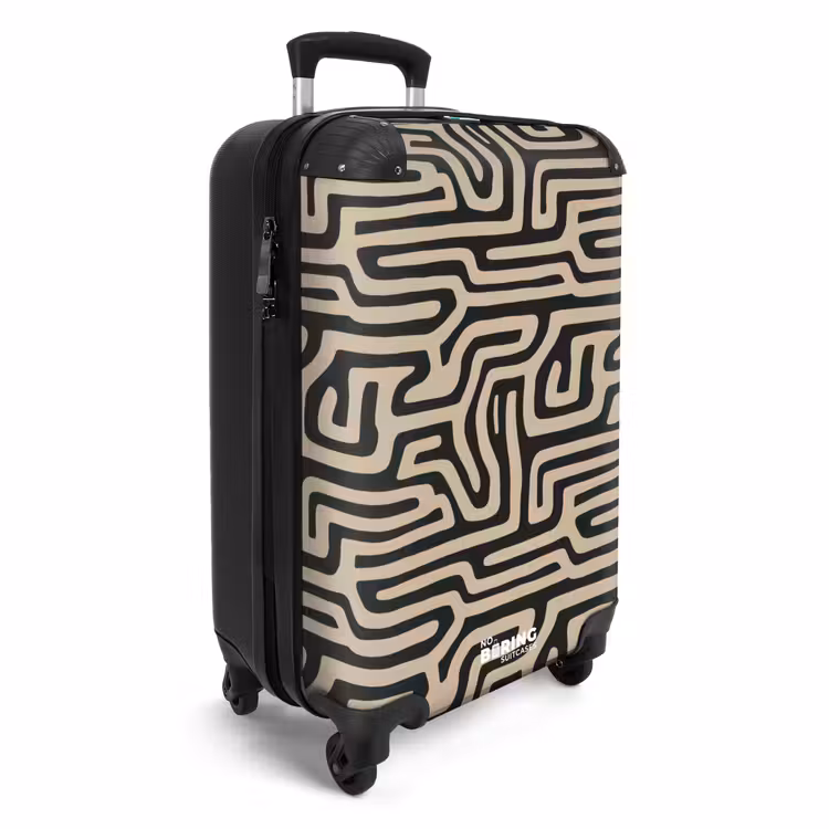 Grafisch - Lijnen - Zwart NBS - Handbagage koffer - Volwassenen Unisex middel -productfoto_3d