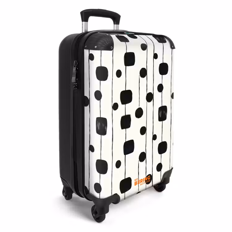 Grafisch - Modern - Zwart NBS - Handbagage koffer - Volwassenen Unisex middel -productfoto_3d