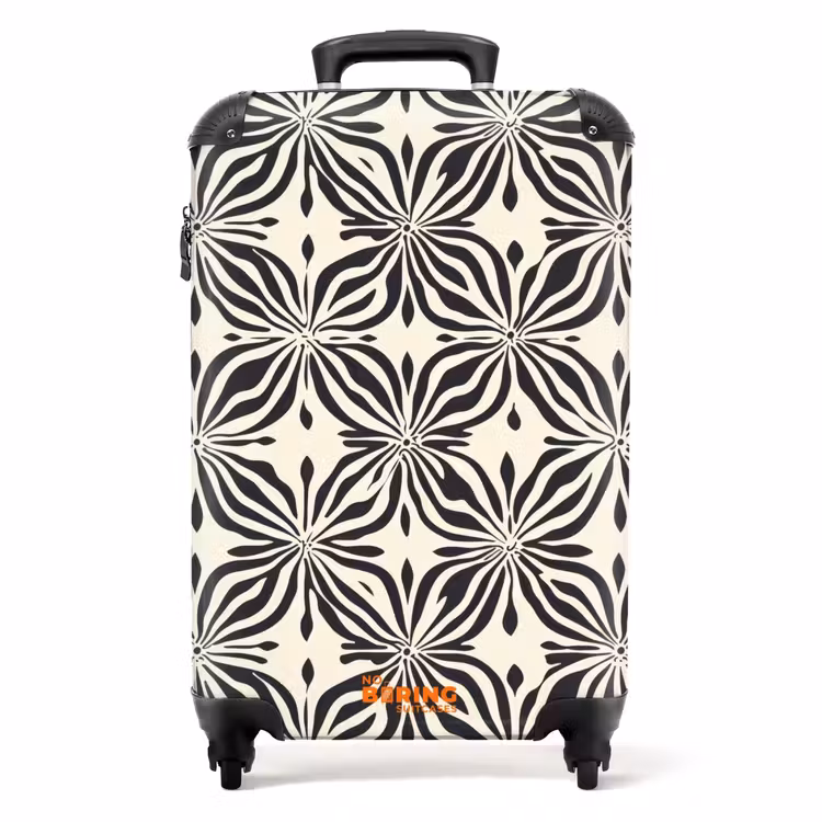 Grafisch - Patroon - Zwart NBS - Handbagage koffer - Volwassenen Unisex middel -productfoto_recht