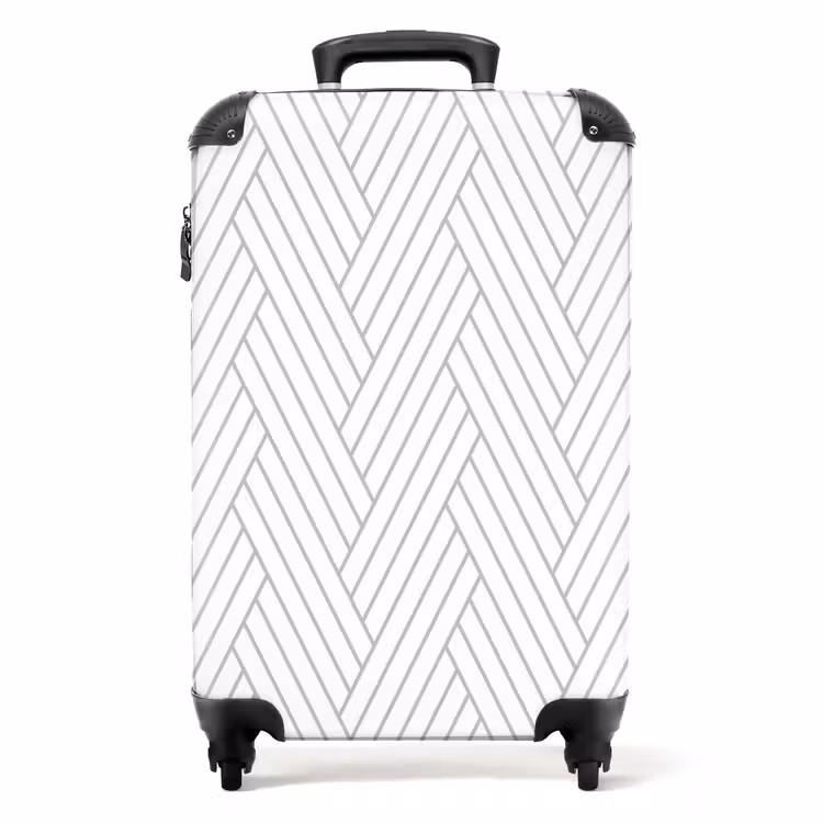 Grafisch - Patroon - Modern - Geweven NBS - Handbagage koffer - Kinderen Unisex middel 644 -productfoto_recht