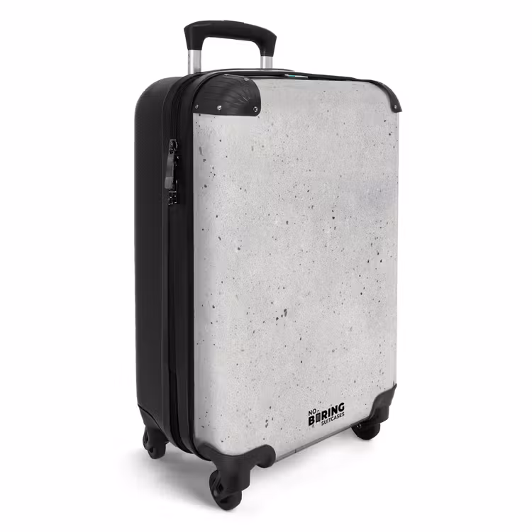 Grijs - Beton - Neutraal NBS - Handbagage koffer - Volwassenen Unisex middel -productfoto_3d