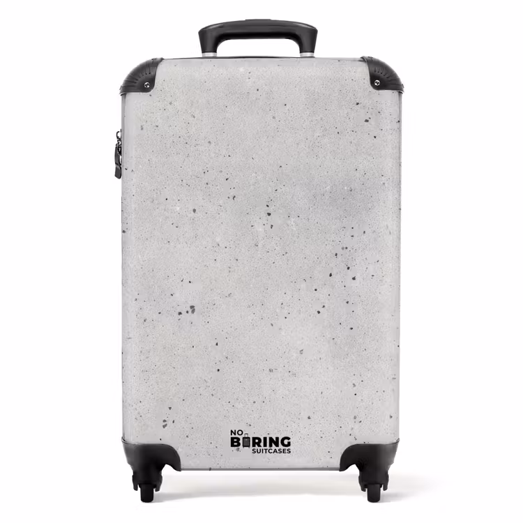 Grijs - Beton - Neutraal NBS - Handbagage koffer - Volwassenen Unisex middel -productfoto_recht