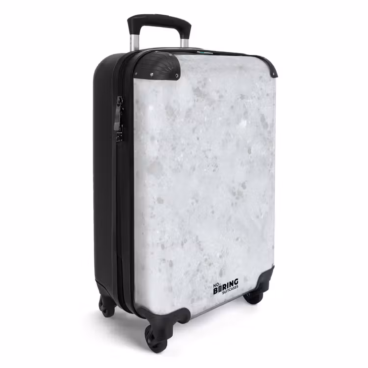 Grijs - Terrazzo-effect - Beton NBS - Handbagage koffer - Volwassenen Unisex middel -productfoto_3d