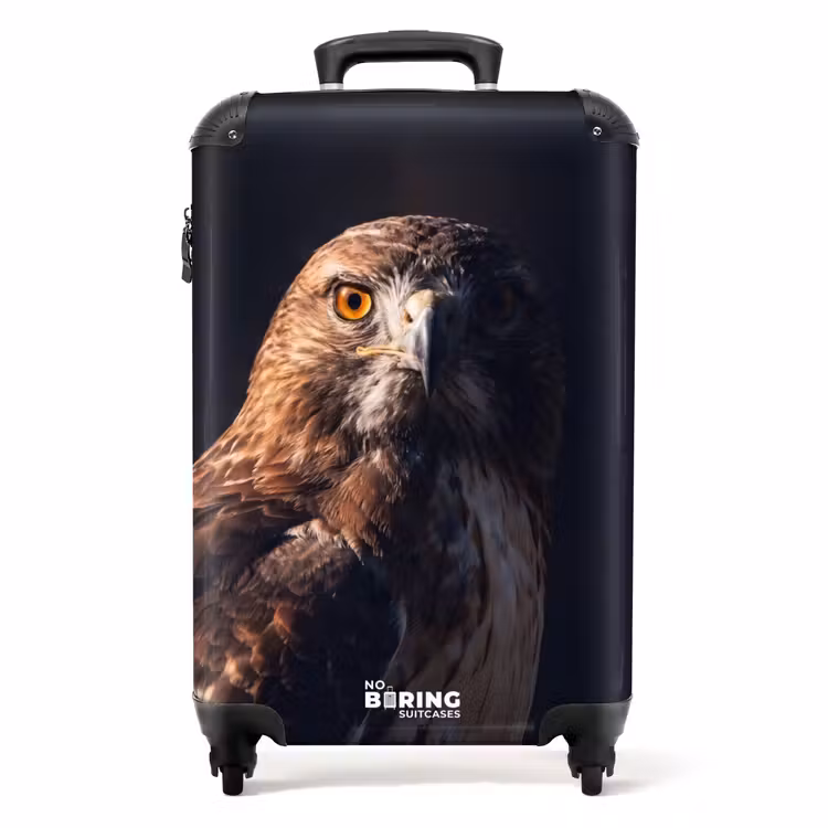 Koffer - Greifvogel – Bussard – Braun - Roofvogel - Buizerd - Bruin NBS - Handbagage koffer - Volwassenen Unisex middel