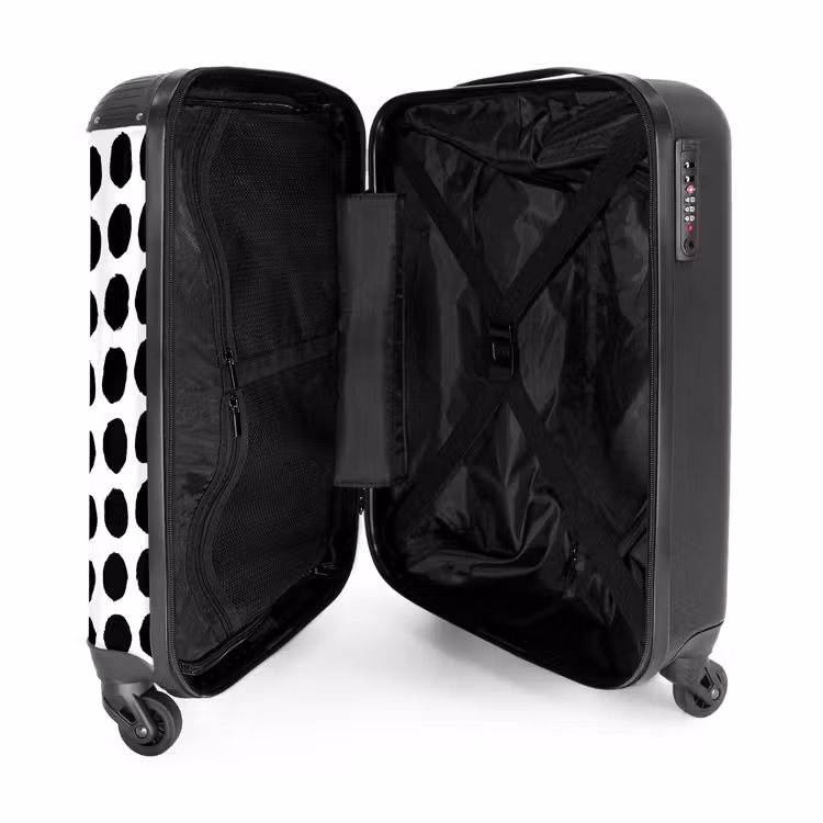 Ruwe stippen in rastervorm NBS - Handbagage koffer - Volwassenen Unisex middel -binnenkant