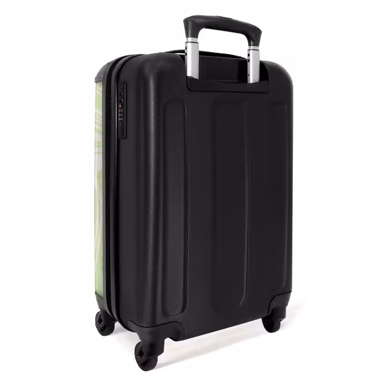 Grote bladeren in lichtgroen met beige NBS - Handbagage koffer - Unisex middel -achterkant