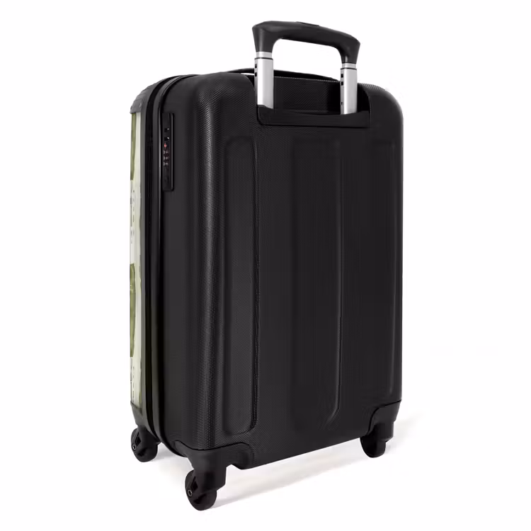 Koffer - Grün – Abstrakt – Pinselstriche – Leinen – Muster - Groen - Abstract - Penseelstreken - Linnen - Patroon NBS - Handbagage koffer - Volwassenen Unisex middel