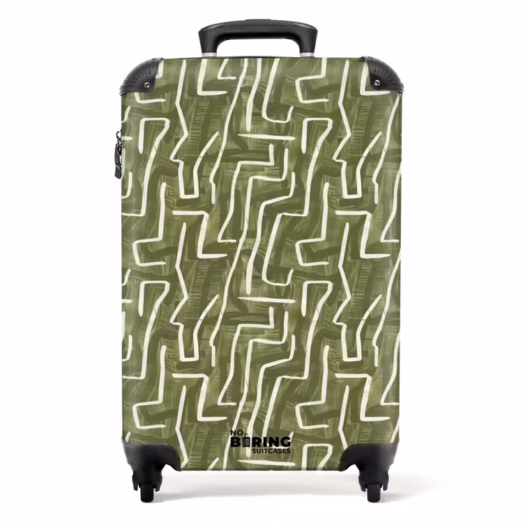 Koffer - Grün – Abstrakt – Pinselstriche – Muster - Groen - Abstract - Penseelstreken - Patroon NBS - Handbagage koffer - Volwassenen Unisex middel