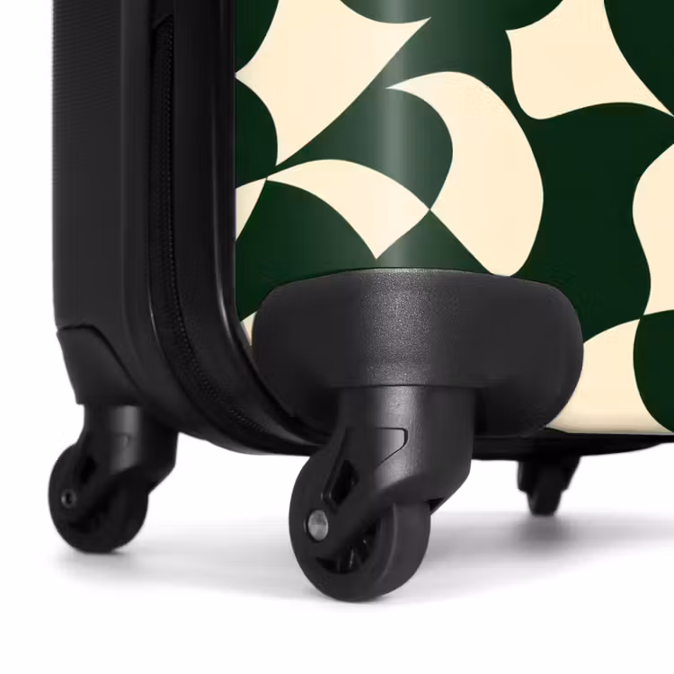 Groen - Organische vlakken - Crème NBS - Handbagage koffer - Volwassenen Unisex middel -wiel