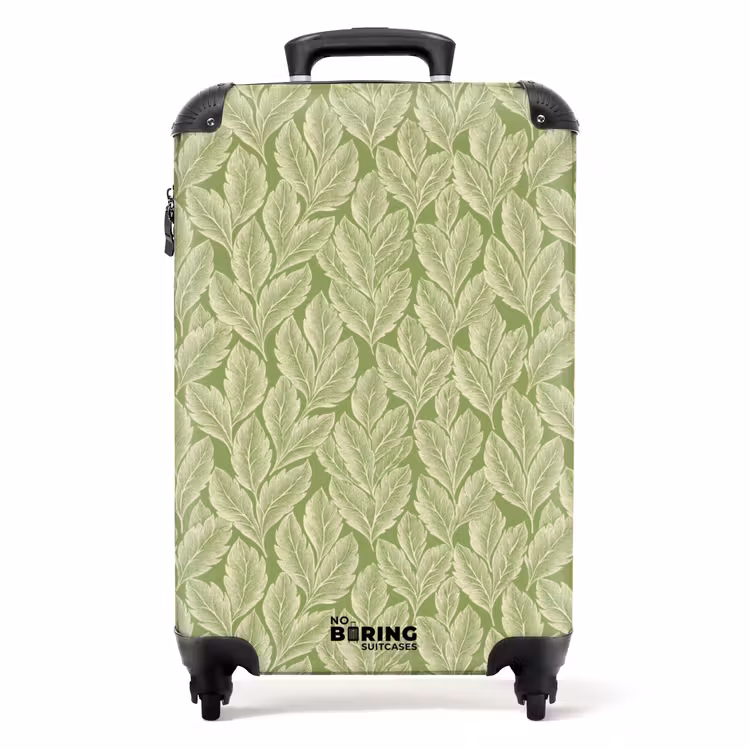 Koffer - Grün – Botanisch – Blätter – Vintage – Muster - Groen - Botanisch - Bladeren - Vintage - Patroon NBS - Handbagage koffer - Volwassenen Unisex middel