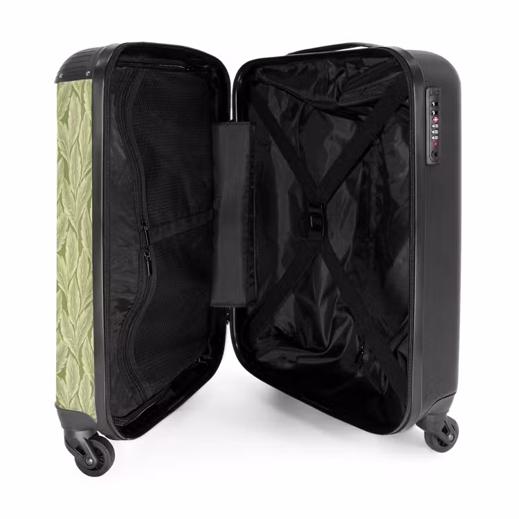 Koffer - Grün – Botanisch – Blätter – Vintage – Muster - Groen - Botanisch - Bladeren - Vintage - Patroon NBS - Handbagage koffer - Volwassenen Unisex middel