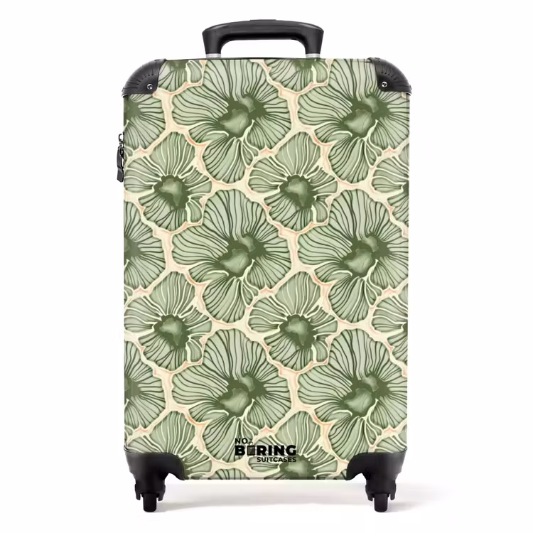 Koffer - Grün – Botanisch – Blumen – Organisch – Muster - Groen - Botanisch - Bloemen - Organisch - Patroon NBS - Handbagage koffer - Volwassenen Unisex middel