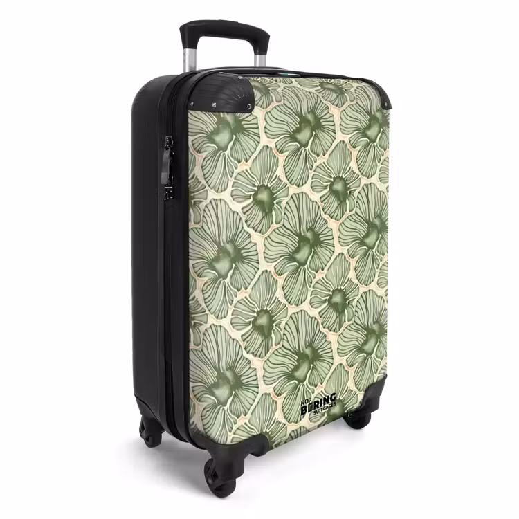Koffer - Grün – Botanisch – Blumen – Organisch – Muster - Groen - Botanisch - Bloemen - Organisch - Patroon NBS - Handbagage koffer - Volwassenen Unisex middel