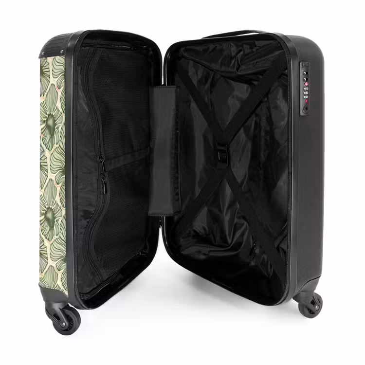 Koffer - Grün – Botanisch – Blumen – Organisch – Muster - Groen - Botanisch - Bloemen - Organisch - Patroon NBS - Handbagage koffer - Volwassenen Unisex middel