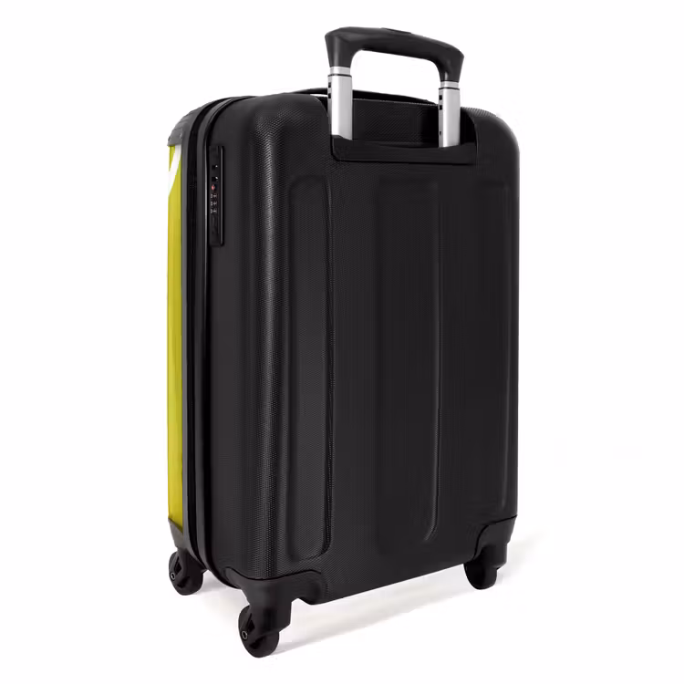 Groen - Hartjes - Wit NBS - Handbagage koffer - Volwassenen Unisex middel -achterkant