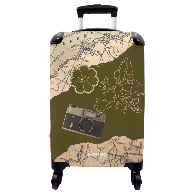 Koffer - Grün – Kamera – Karte - Groen - Camera - Kaart NBS - Handbagage koffer - Vrouwen middel