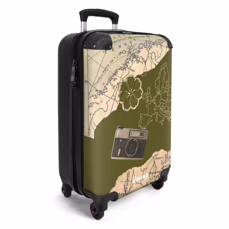Koffer - Grün – Kamera – Karte - Groen - Camera - Kaart NBS - Handbagage koffer - Vrouwen middel