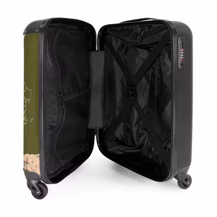 Koffer - Grün – Kamera – Karte - Groen - Camera - Kaart NBS - Handbagage koffer - Vrouwen middel