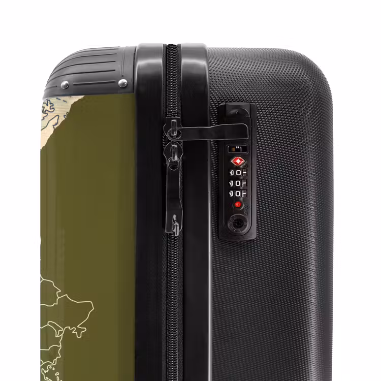 Koffer - Grün – Kamera – Karte - Groen - Camera - Kaart NBS - Handbagage koffer - Vrouwen middel