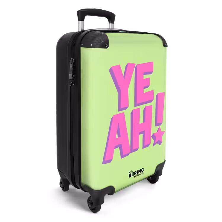 Groen - Neon - Quote NBS - Handbagage koffer - Volwassenen Unisex middel -productfoto_3d