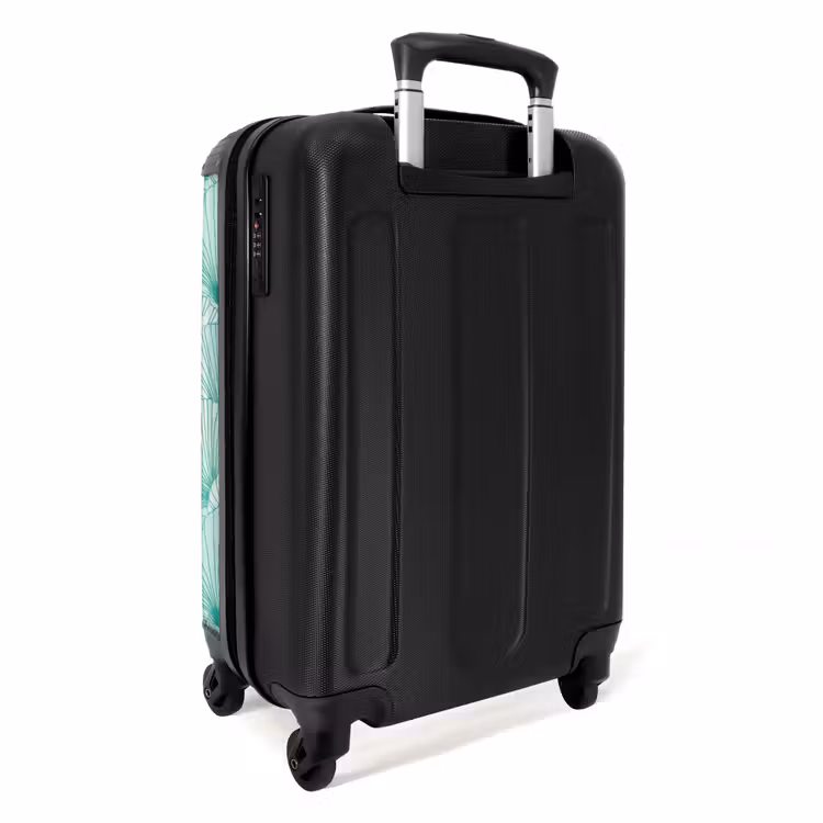 Koffer - Grün – Weiß – Ginkgo – Gemustert – Struktur - Groen - Wit - Ginko - Getekend - Textuur NBS - Handbagage koffer - Volwassenen Unisex middel