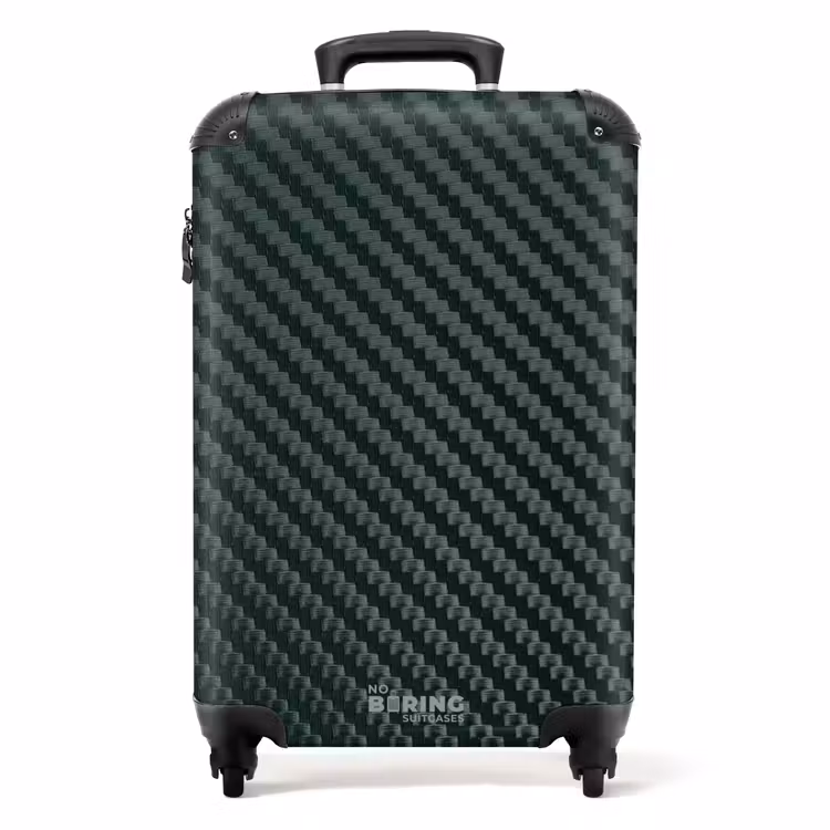 Groene carbonstructuur NBS - Handbagage koffer - Volwassenen Unisex middel -productfoto_recht