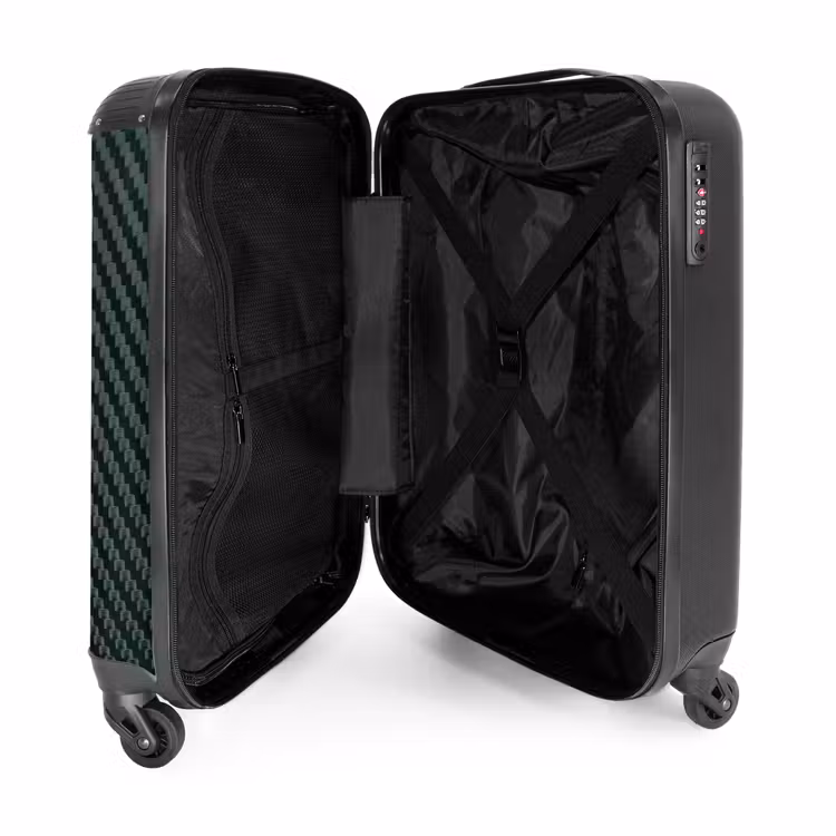 Groene carbonstructuur NBS - Handbagage koffer - Volwassenen Unisex middel -binnenkant