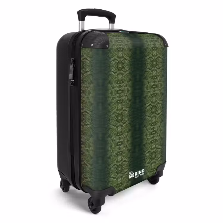 Groen slangenhuid met symmetrische schubstructuur NBS - Handbagage koffer - Volwassenen Unisex middel -productfoto_3d