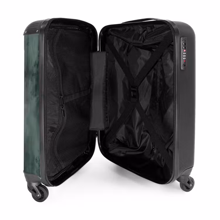 Groene betonlook NBS - Handbagage koffer - Volwassenen Unisex middel -binnenkant