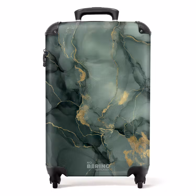 Groene marmerstructuur NBS - Handbagage koffer - Volwassenen Unisex middel -productfoto_recht