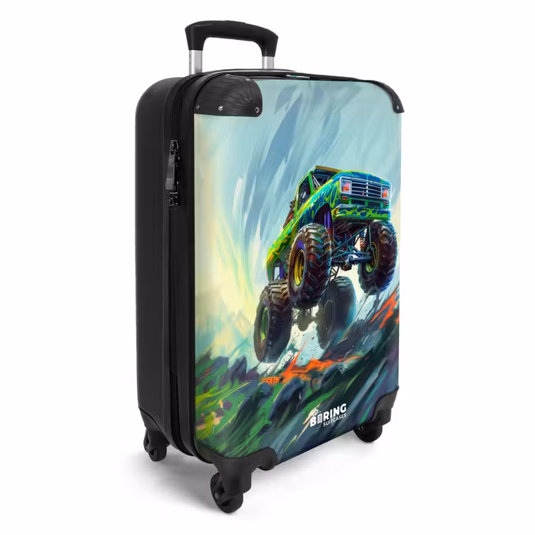 Groene Monstertruck met Penseelstreken NBS - Handbagage koffer - Unisex middel -productfoto_3d
