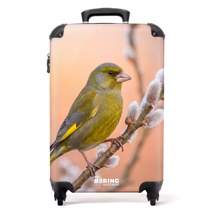 Koffer - Grünling – Kätzchen – Frühling – Natur – Sanft - Groenling - Katjes - Lente - Natuur - Zacht NBS - Handbagage koffer - Volwassenen Unisex middel