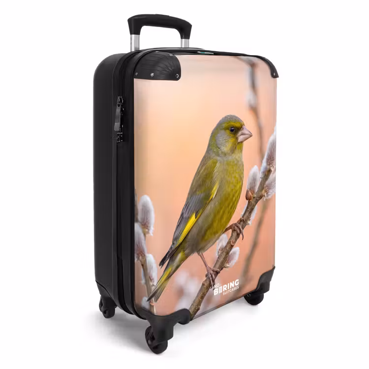 Koffer - Grünling – Kätzchen – Frühling – Natur – Sanft - Groenling - Katjes - Lente - Natuur - Zacht NBS - Handbagage koffer - Volwassenen Unisex middel