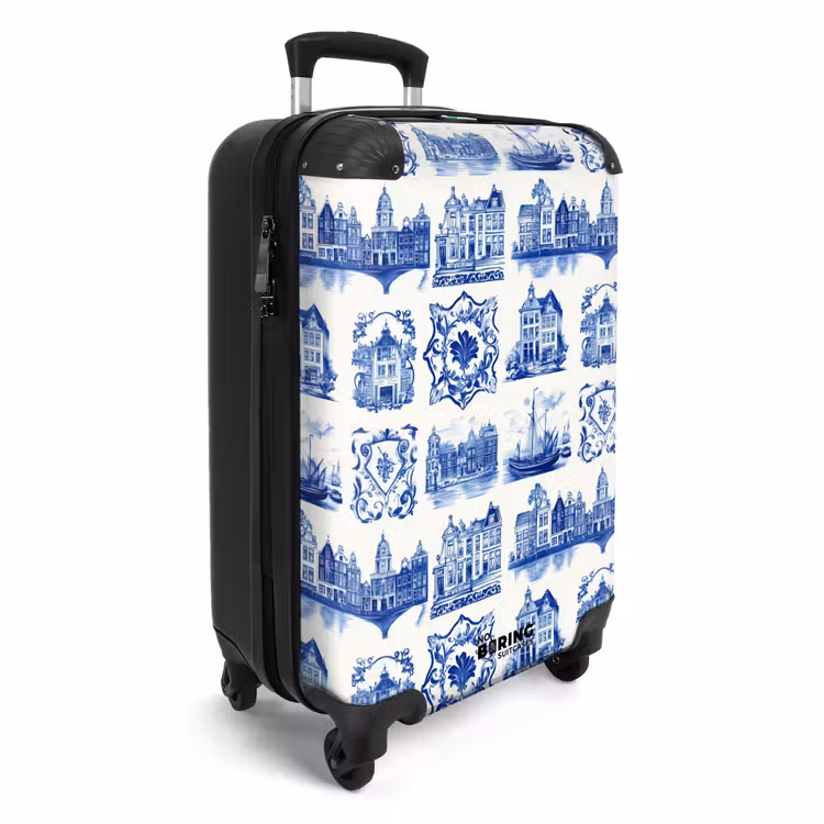 Huizen - Schepen - Blauw NBS - Handbagage koffer - Volwassenen Unisex middel -productfoto_3d