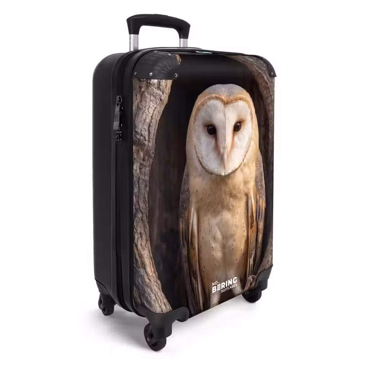 Koffer - Hauskauz – Baum – Natur – Braun - Kerkuil - Boom - Natuur - Bruin NBS - Handbagage koffer - Volwassenen Unisex middel