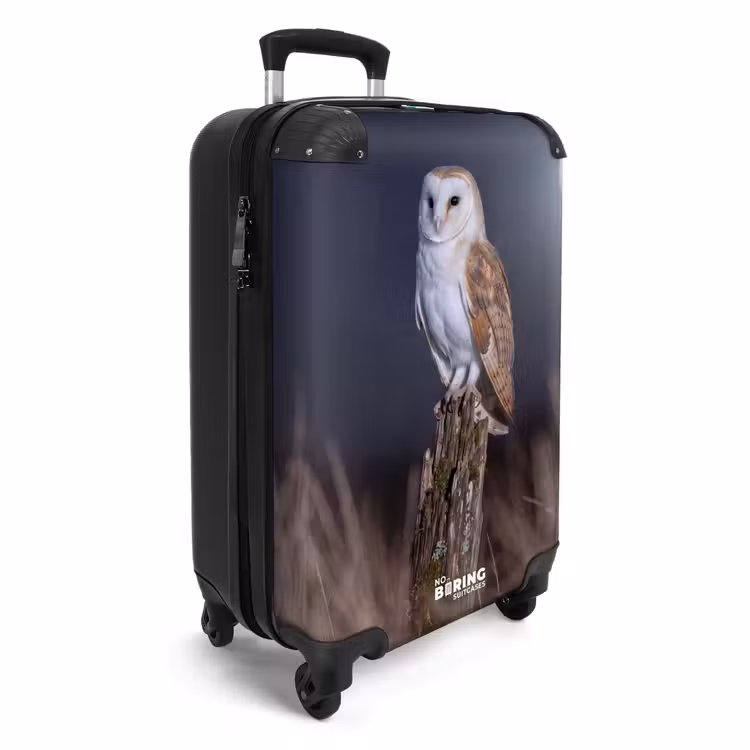 Koffer - Hauskauz – Mond – Nacht - Kerkuil - Maan - Nacht NBS - Handbagage koffer - Volwassenen Unisex middel