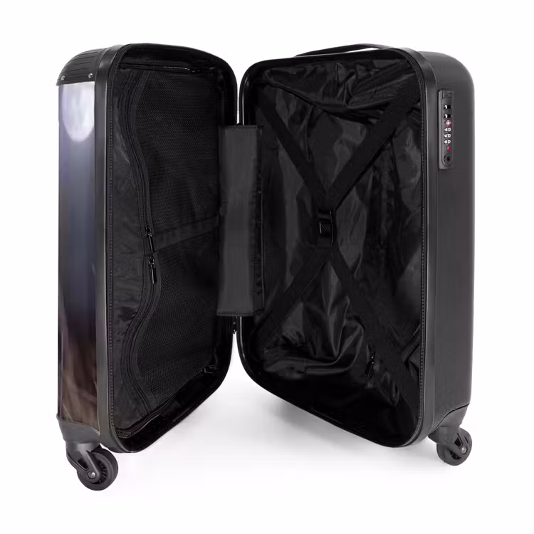 Koffer - Hauskauz – Mond – Nacht - Kerkuil - Maan - Nacht NBS - Handbagage koffer - Volwassenen Unisex middel