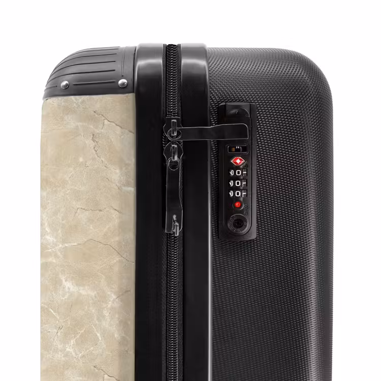Lichtbeige - Marmer - Diffusie adering NBS - Handbagage koffer - Volwassenen Unisex middel -slot
